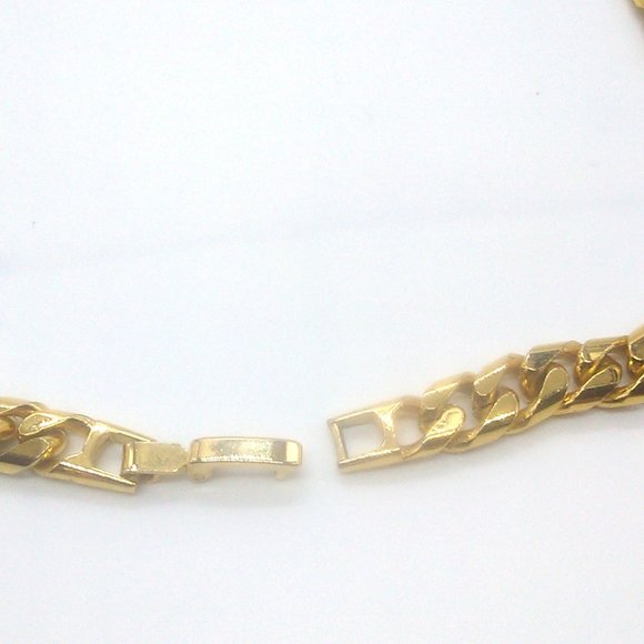 Gold-Tone Link Chain Necklace with Gold-Tone Crystal Heart Pendant Medium Weight - Picture 6 of 9